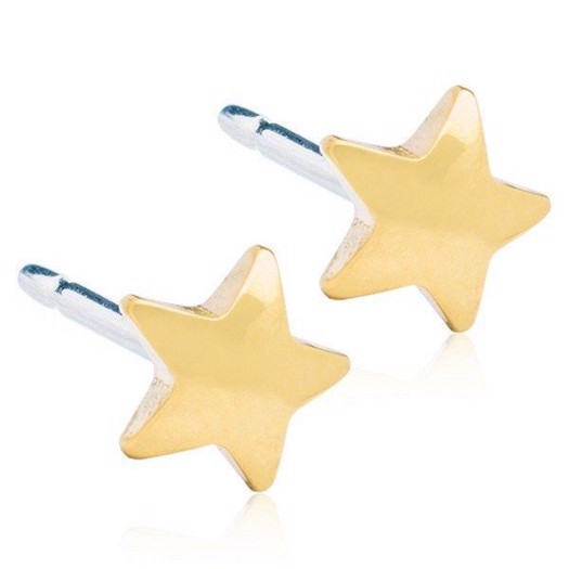 Billede af Blomdahl - Golden titanium ørering Star Ø 5 mm*